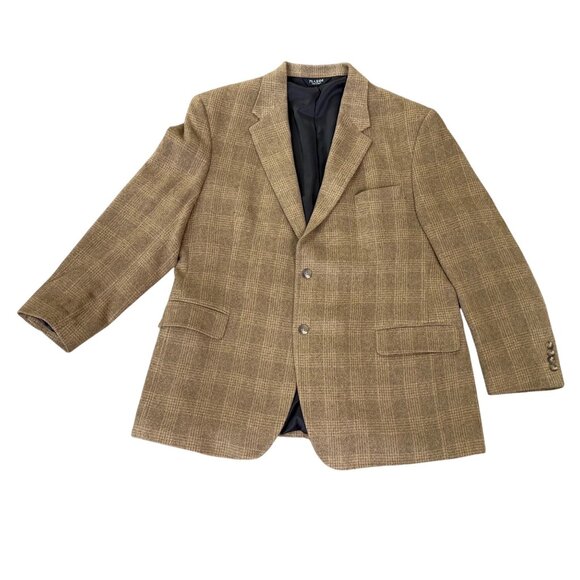 Jos.A.Bank Other - Jos.A.Bank Mens Tan Camelhair Plaid 2-Button Blazer Jacket Classic Fit Size 46R